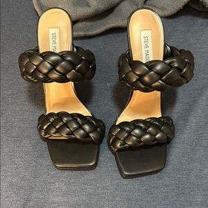 Steve Madden Black Woven Heels
